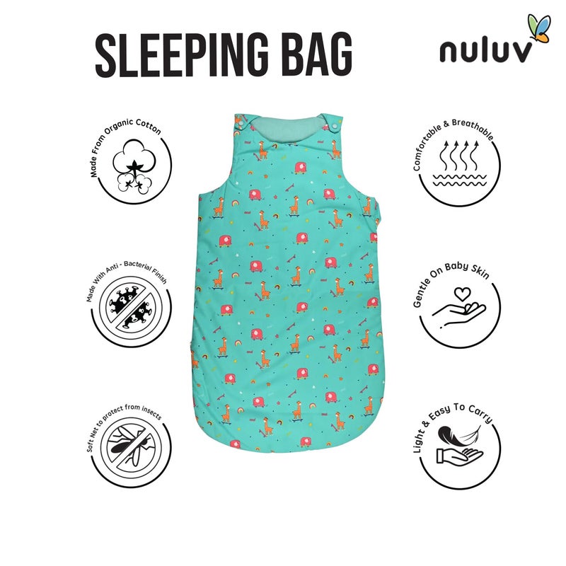 nuluv Organic Cotton Baby Sleeping Bag for Newborns - Soft & Breathable, Green, 0+ Months - Image 5
